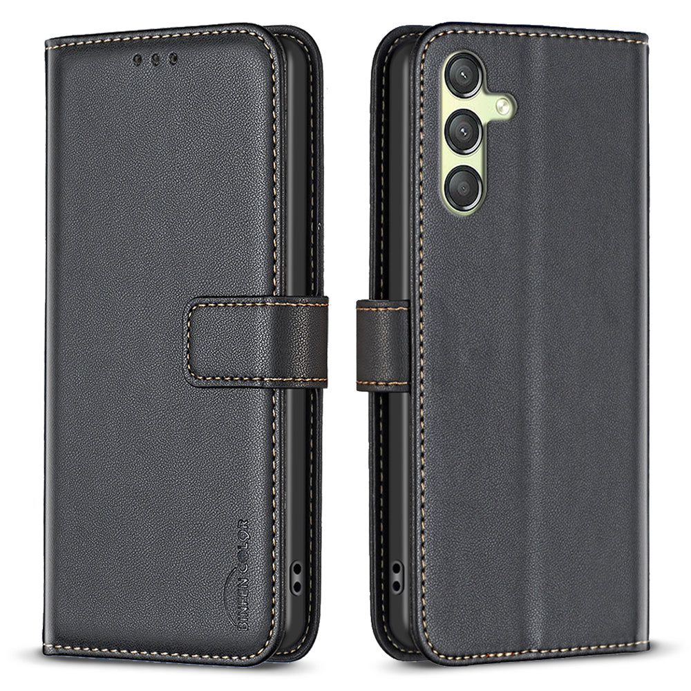 BINFEN COLOR BF17 Phone Leather Cover for Samsung Galaxy A24 4G Wallet Stand Protective Phone Case BINFEN COLOR BF17 Phone Leather Cover for Samsung Galaxy A24 4G Wallet Stand Protective Phone Case